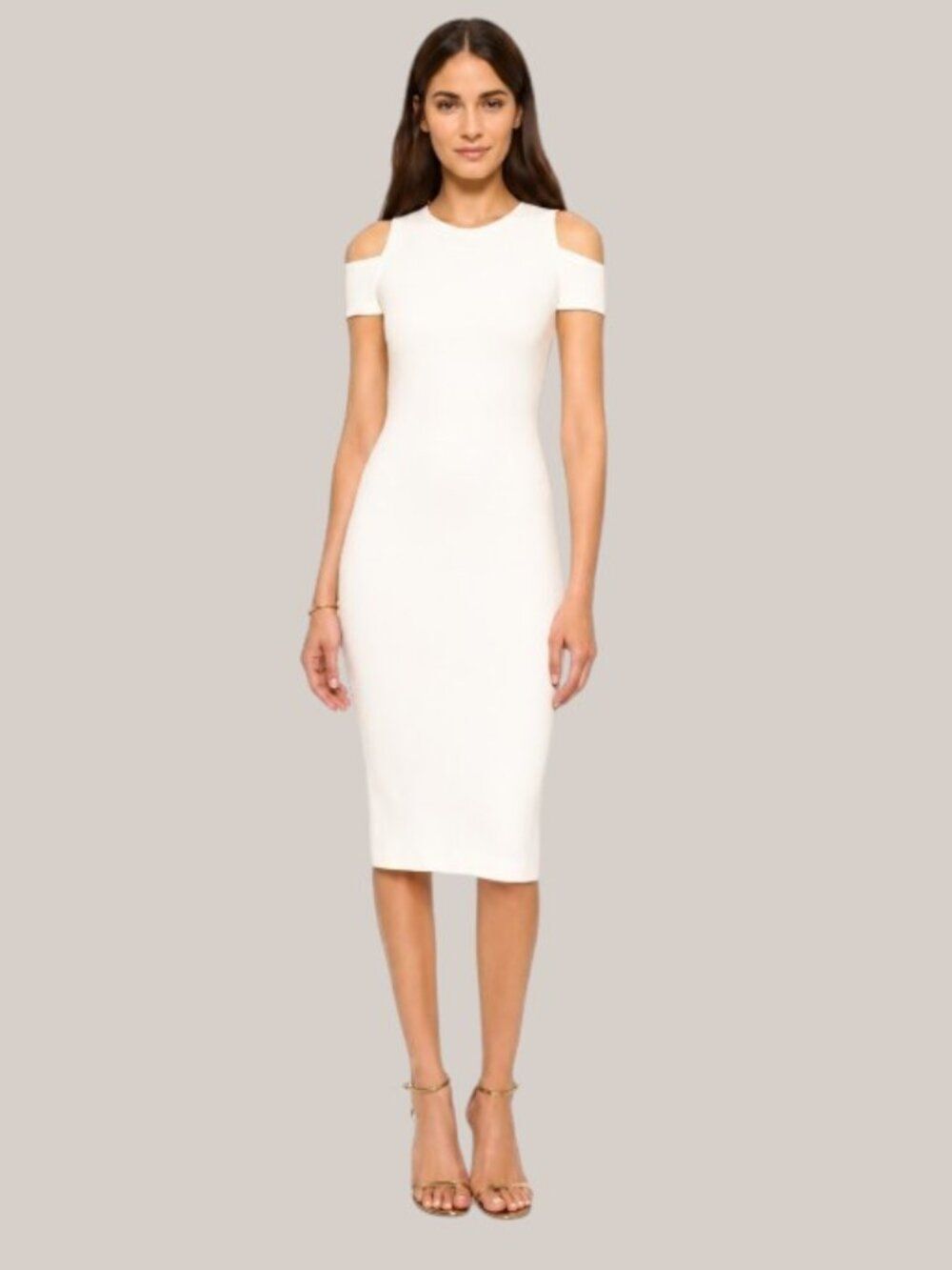 Alice + Olivia Air Meya Cutout Bodycon Midi Dress Ivory Women 2 Coquette Chic